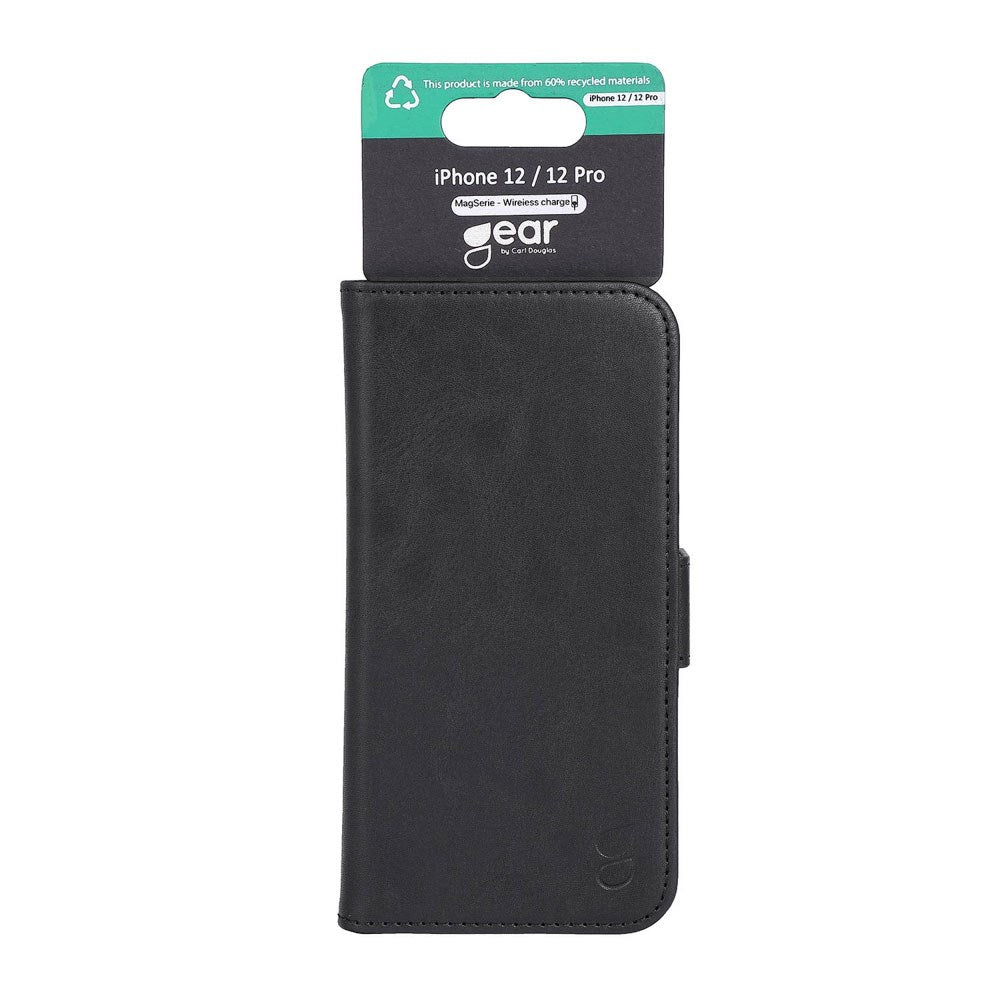 iPhone 12 / 12 Pro GEAR Skinndeksel med Lommebok - Svart