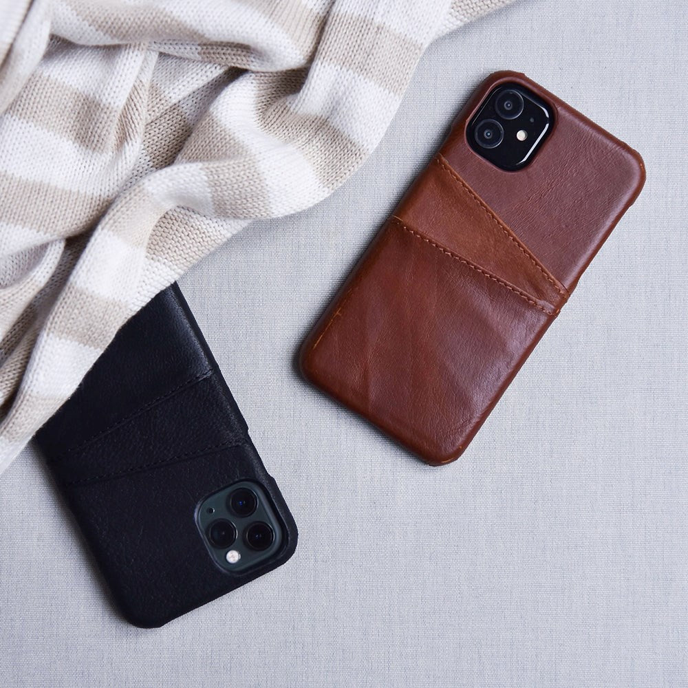 iPhone 11 Onsala Collection Mobil Deksel m. Kortholder / Skinn - Svart