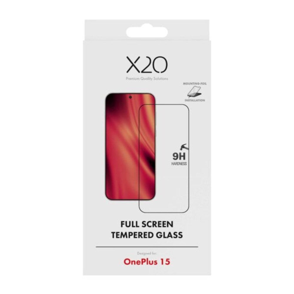 OnePlus 15 X2O 9H Full Fit Herdet Skjermbeskyttelsesglass - Gjennomsiktig