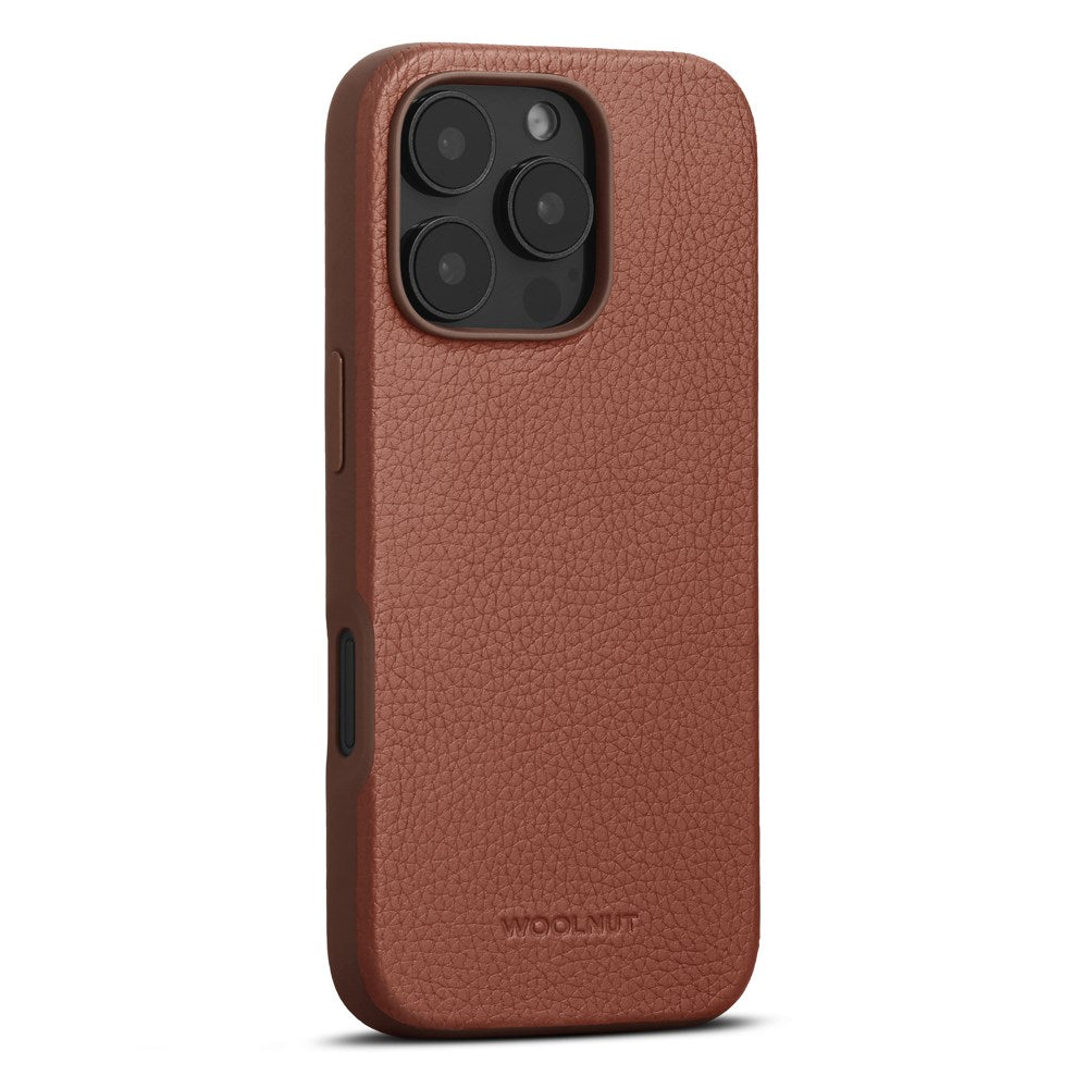 iPhone 16 Pro WOOLNUT Ekte Skinn Deksel - MagSafe Kompatibel - Brun