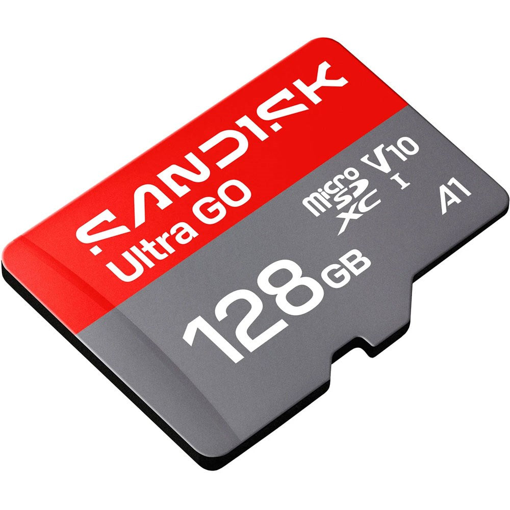 SanDisk MicroSD Ultra Go Minnekort - 128GB - Rød / Grå