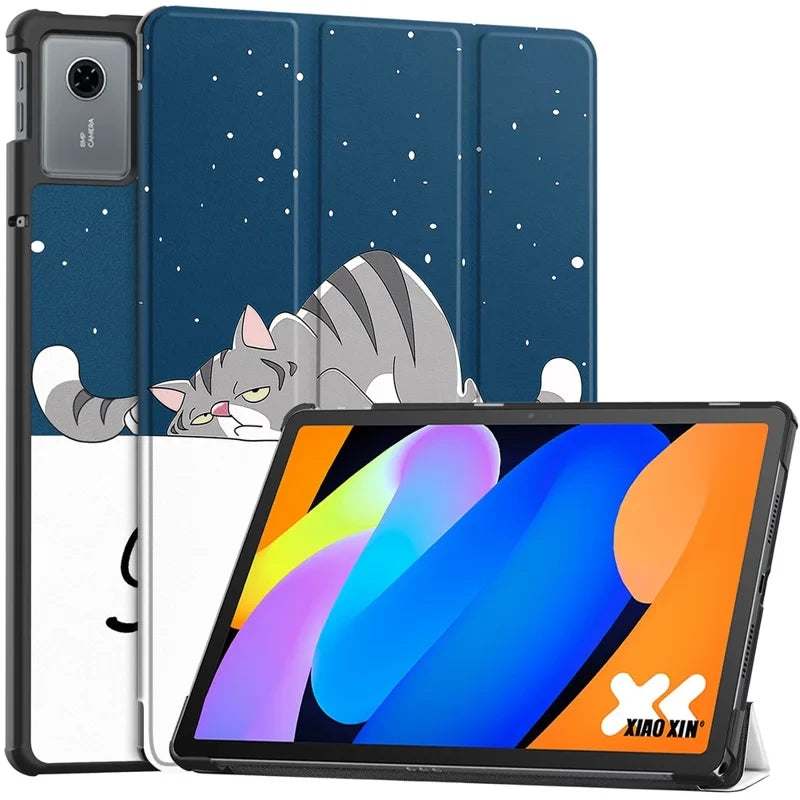 Lenovo Idea Tab 11 EIDERWOOD Kunstskinn Flipp Deksel med Motiv - Sovende Katt