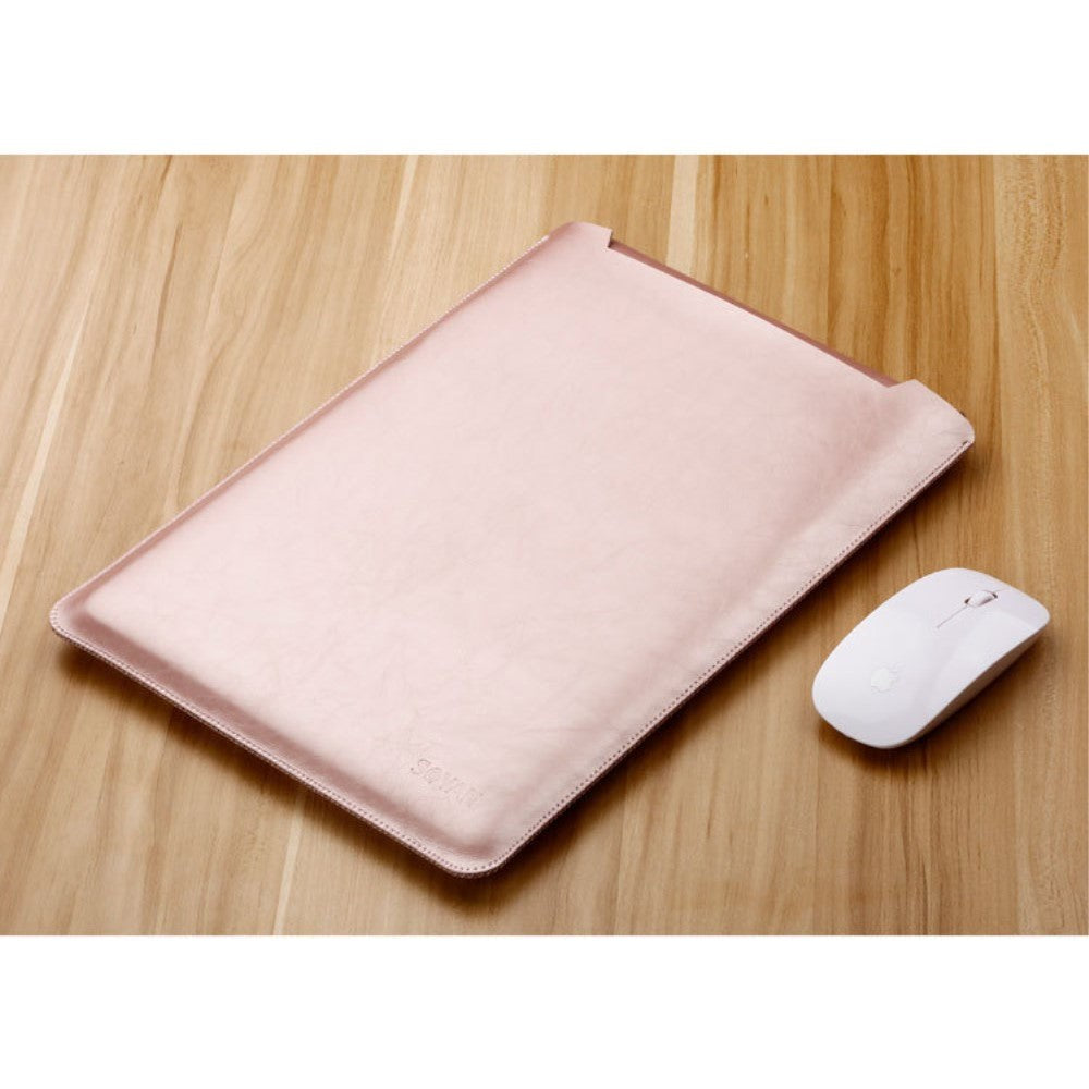 SOYAN MacBook / Laptop 12" (30cm x 22cm x 3mm) Skinn Sleeve m. Musematte - Rosa Gull