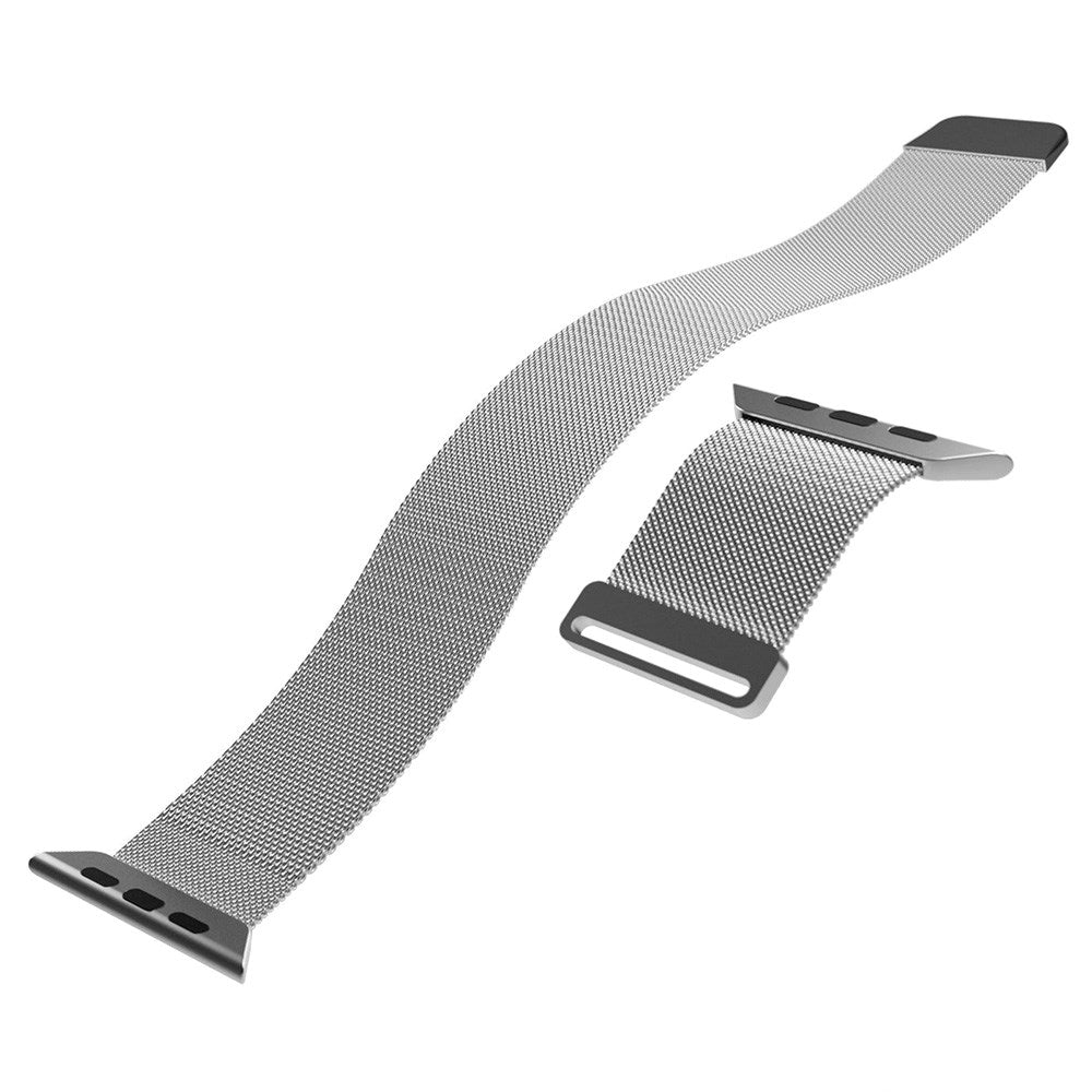 Apple Watch (38/40/SE/41/42mm) Puro MILANESE Rustfritt Stål Klokkerem - Argento