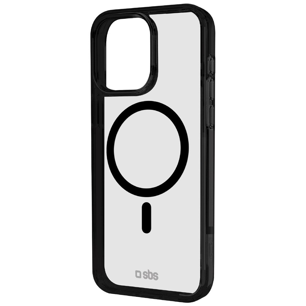 SBS iPhone 16 Pro Max Mag Frame Deksel - MagSafe Kompatibel - Gjennomsiktig / Svart