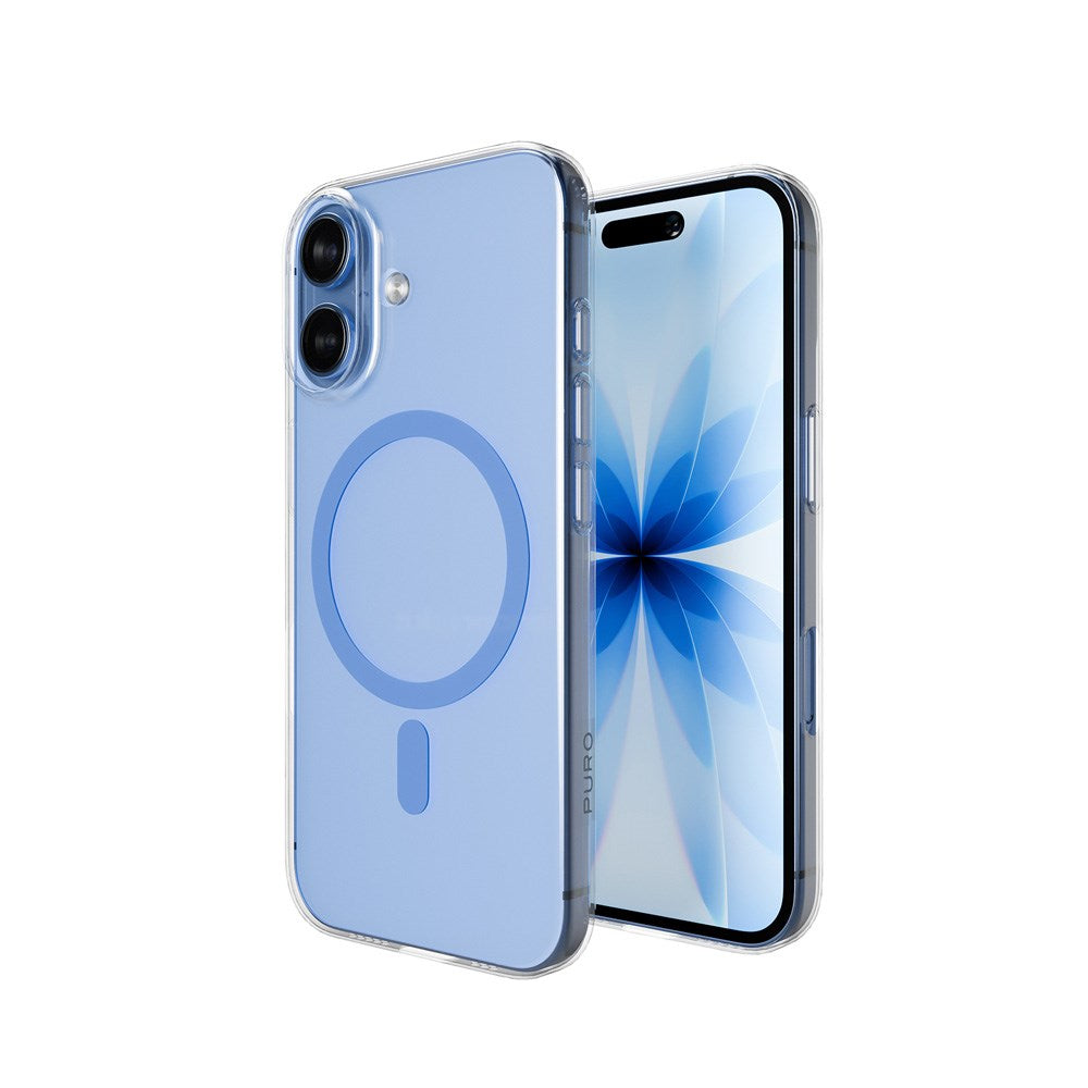 iPhone 17 PURO LITE MAG Hybrid Deksel - MagSafe Kompatibel - Gjennomsiktig / Blå