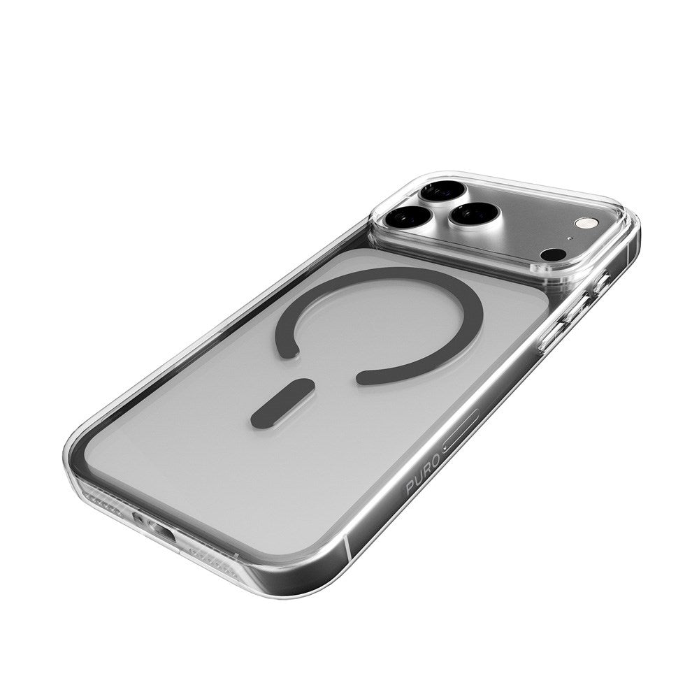 iPhone 17 Pro Max PURO LITE MAG Hybrid Deksel - MagSafe Kompatibel - Gjennomsiktig / Grå