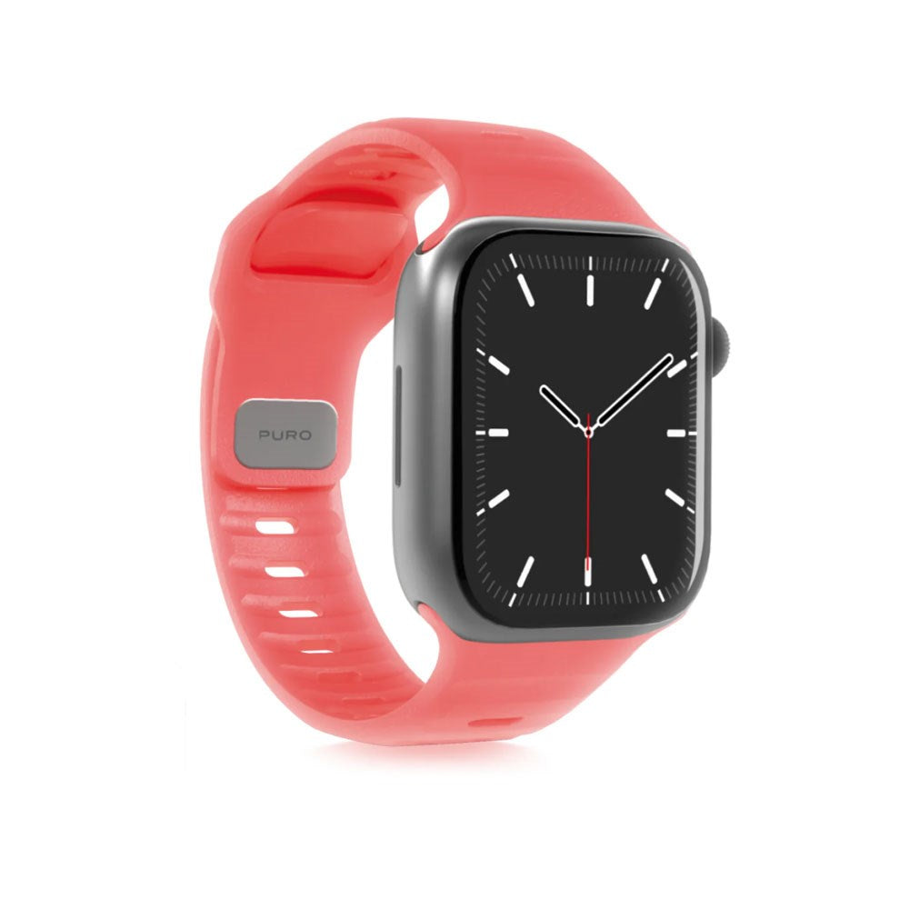 Apple Watch (42/44/SE/45/46/49mm) Puro GLOW Silikon Klokkerem - Orange