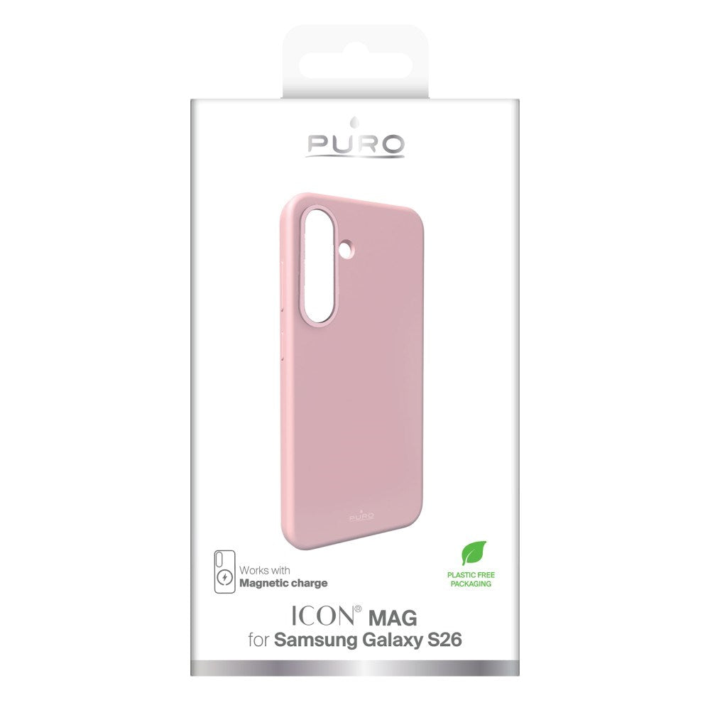 Samsung Galaxy S26 PURO ICON MAG Silikon Deksel - MagSafe Kompatibel - Rosa