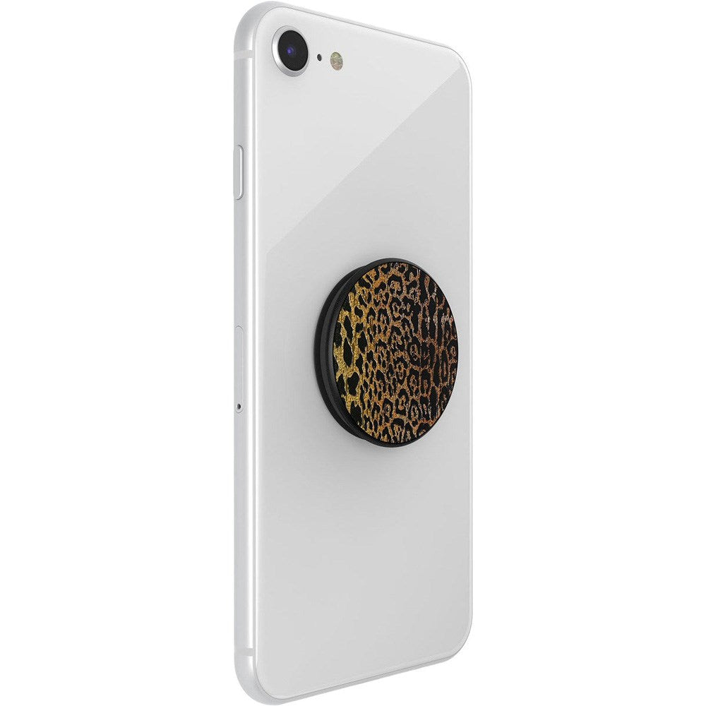 POPSOCKETS PopGrip Original Embossed Metal Leopard Avtagbart Grep med Stativfunksjon
