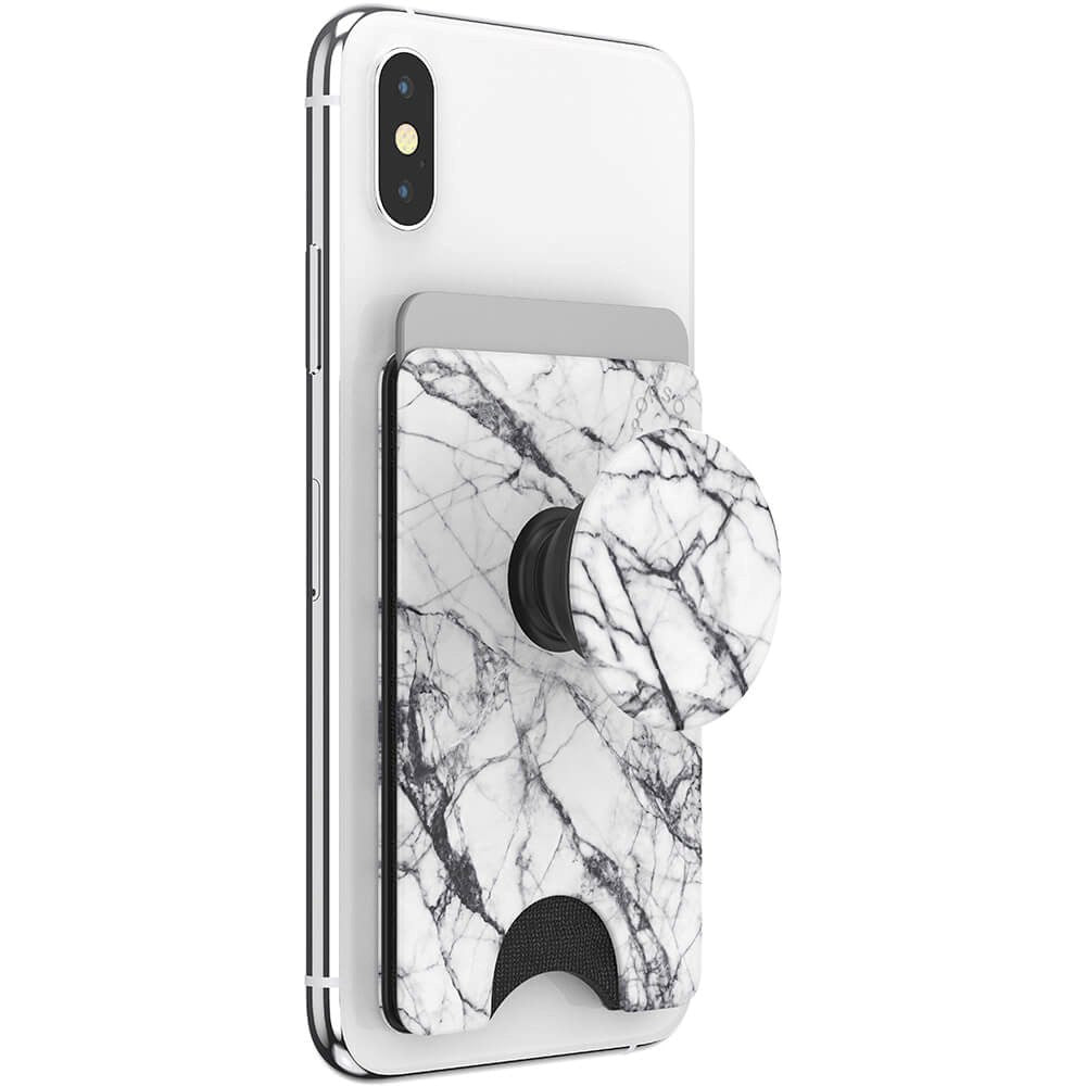 POPSOCKETS PopWallet Dove White Marble MagSafe Kortholder - Stativ & Grep