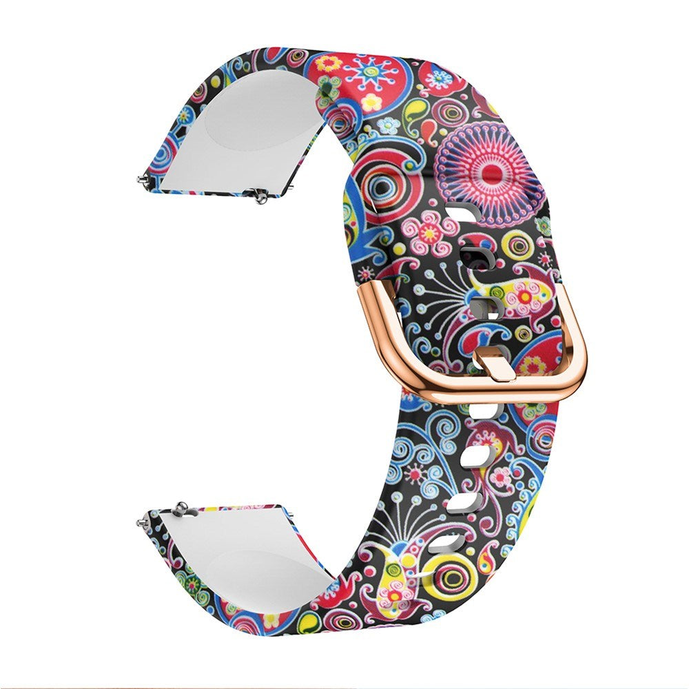 EIDERWOOD Universal (20mm) Smartklokke Silikonrem - Paisley-Blomster