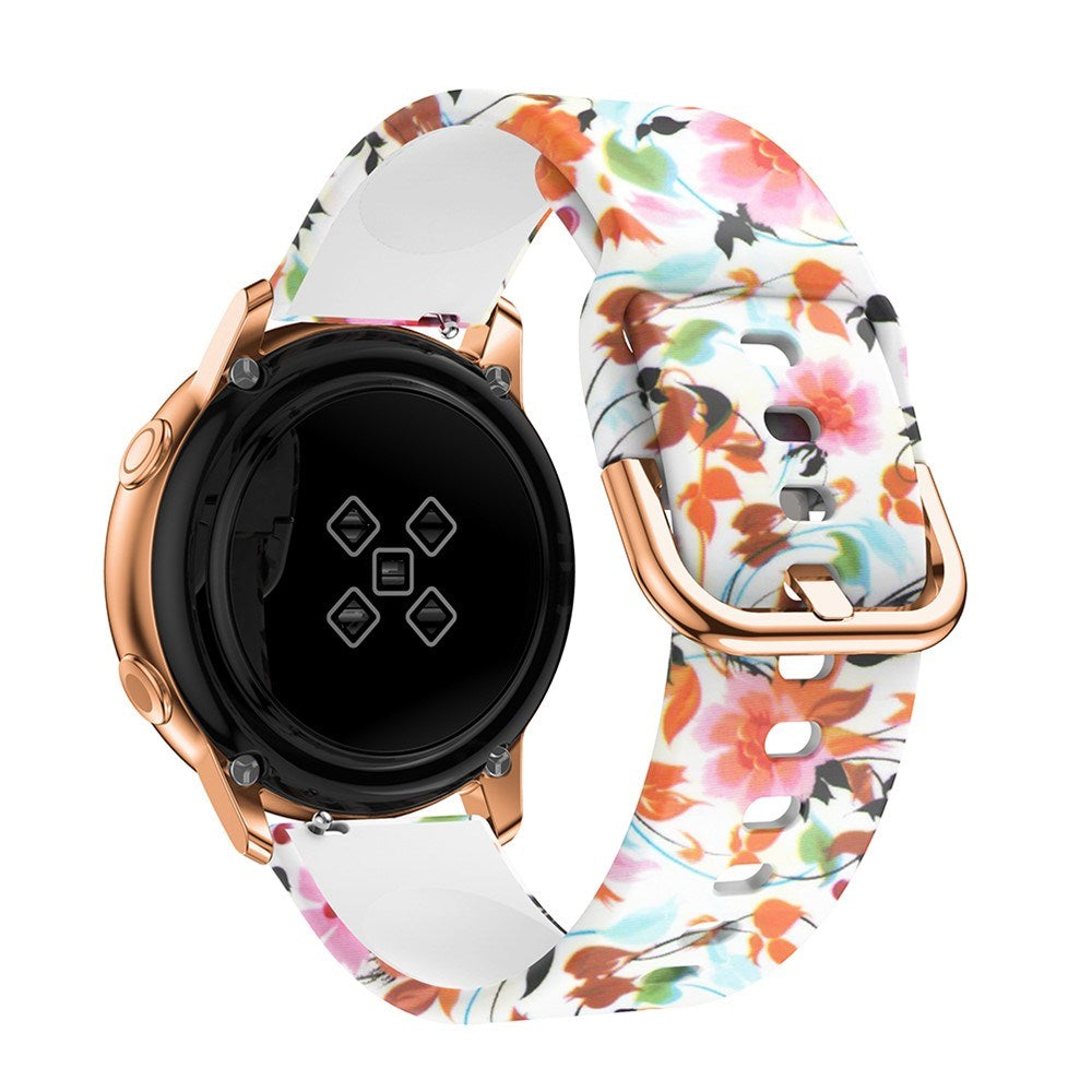 EIDERWOOD Universal (20mm) Smartklokke Silikonrem - Fargerike Blomster