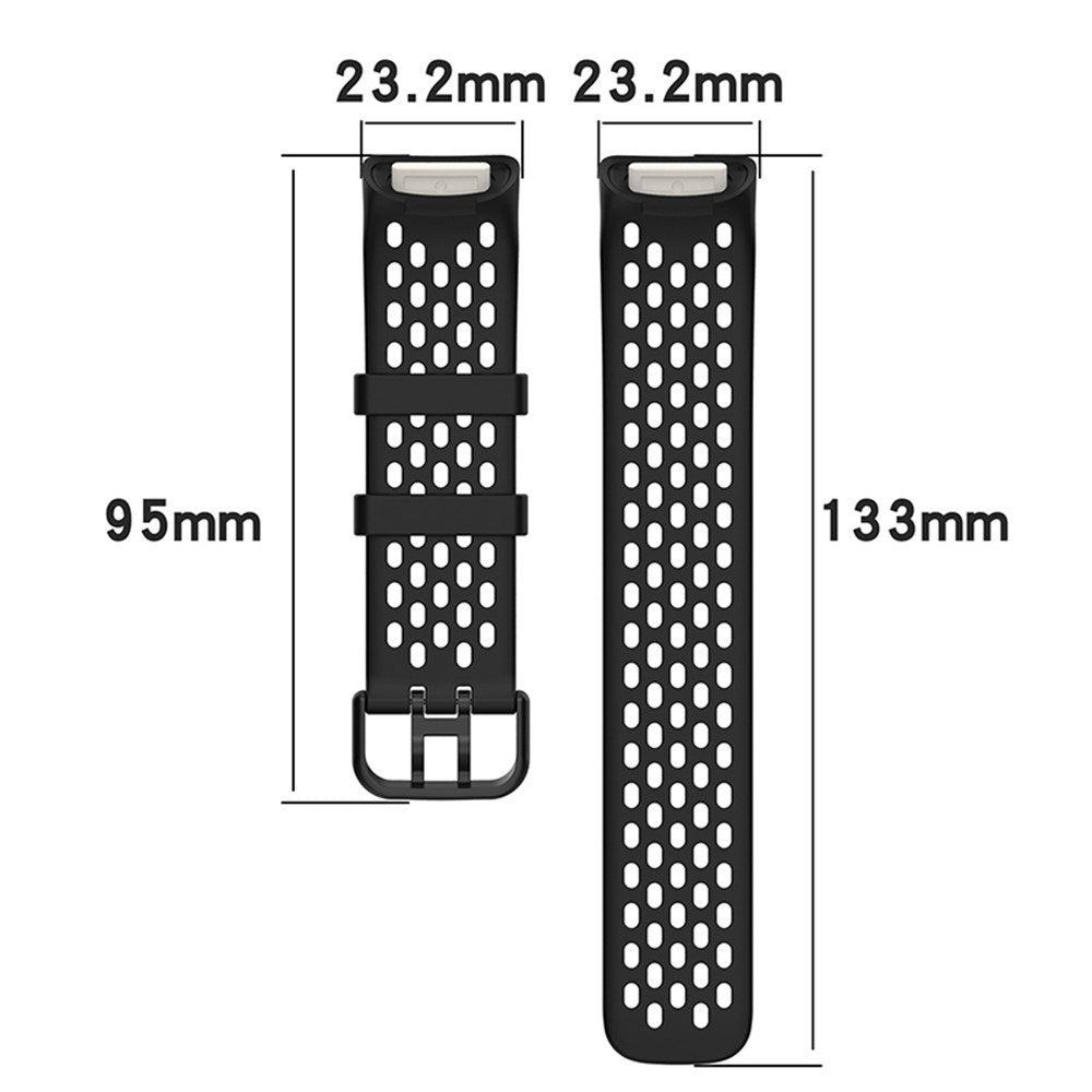Fitbit Charge 6 / 5 Silikonrem med hull - Svart