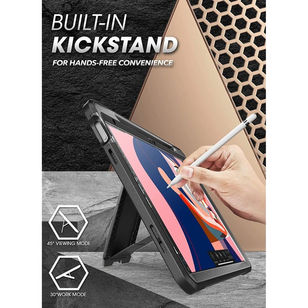 iPad 11" (2025) / iPad 10.9" (2024/2022) Håndverker Deksel - Supcase Unicorn Beetle Pro Deksel med Skjermfilm - Svart