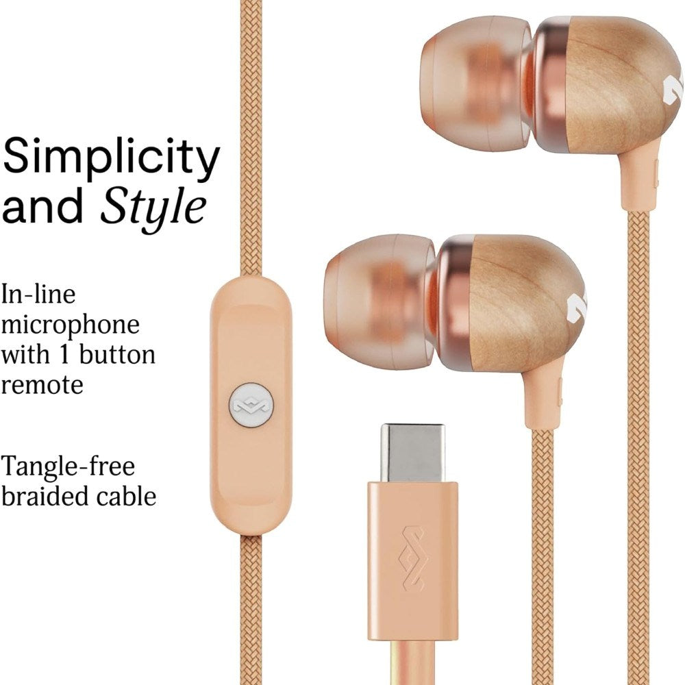 House of Marley Smile Jamaica USB-C In-Ear Hodetelefoner - Kopper