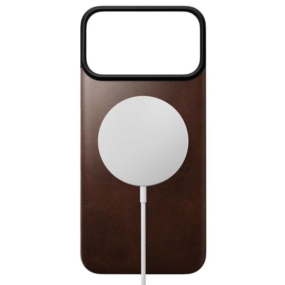 iPhone 18 Pro Max Nomad Magnetic Horween Leather Back Case - MagSafe Kompatibel - Rustic Brown
