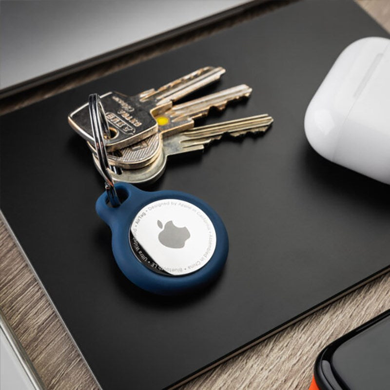 Fixed Apple AirTag 1. & 2. Gen. Silky Deksel m. Nøkkelring - Svart