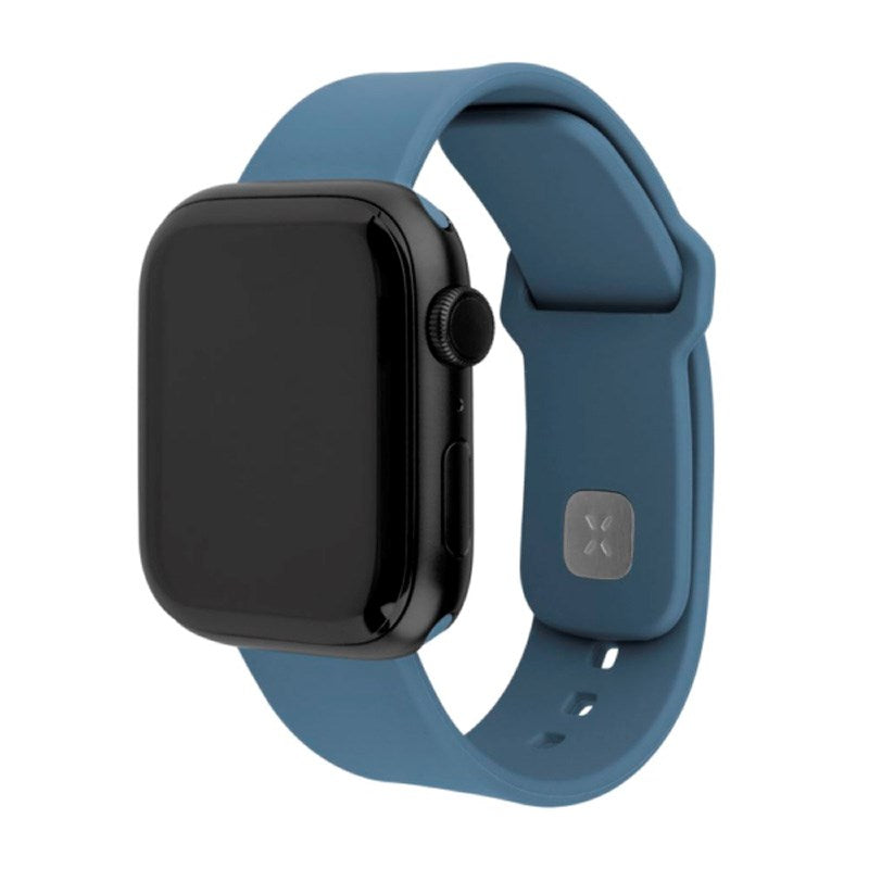 Apple Watch (42 / 44 / SE / 45 / 46 / 49mm) Fixed Sporty Silikon Rem Sett - Lys Blå