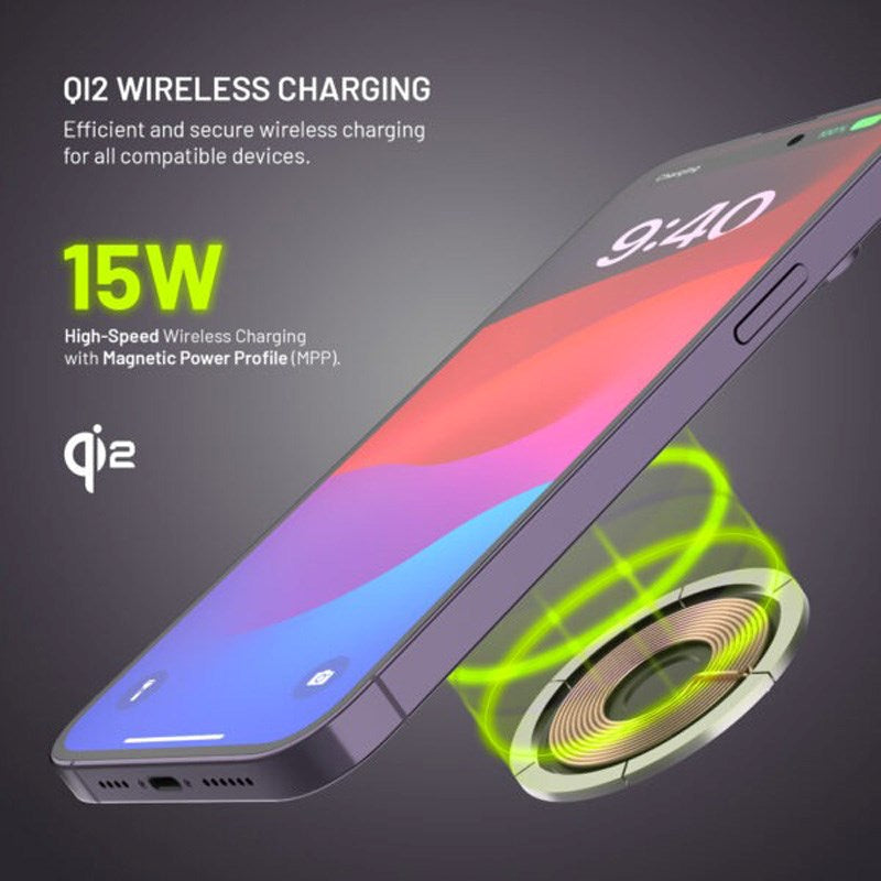 Fast MagZen Qi2 Trådløs Powerbank 10 000 mAh - Svart