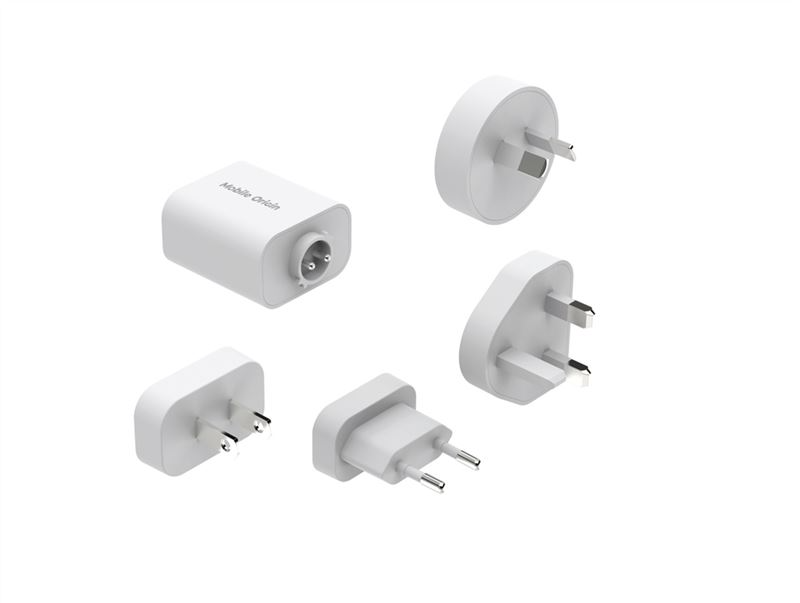Mobile Origin GaN 30W Reiselader - EU, USA, UK, AUS - Hvit