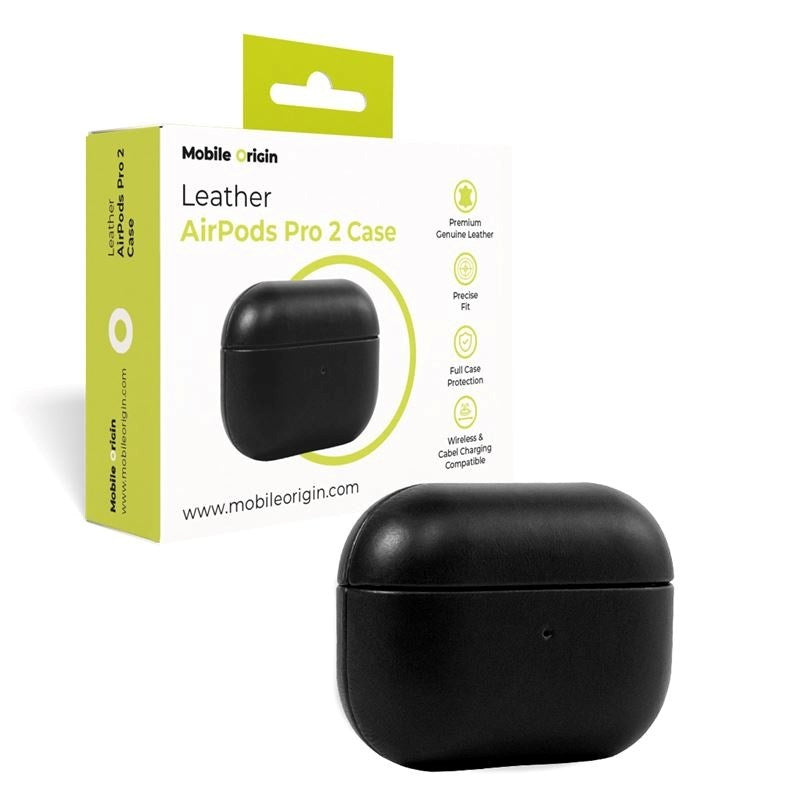 Mobile Origin Apple AirPods Pro (2. Gen.) Ekte Skinn Deksel - Svart
