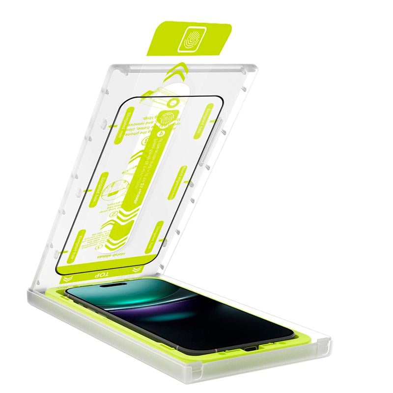 iPhone 17 Pro Max Mobile Origin Screen Guard Skjermbeskytter med Monteringsboks - 2 stk. - Gjennomsiktig / Svart Kant
