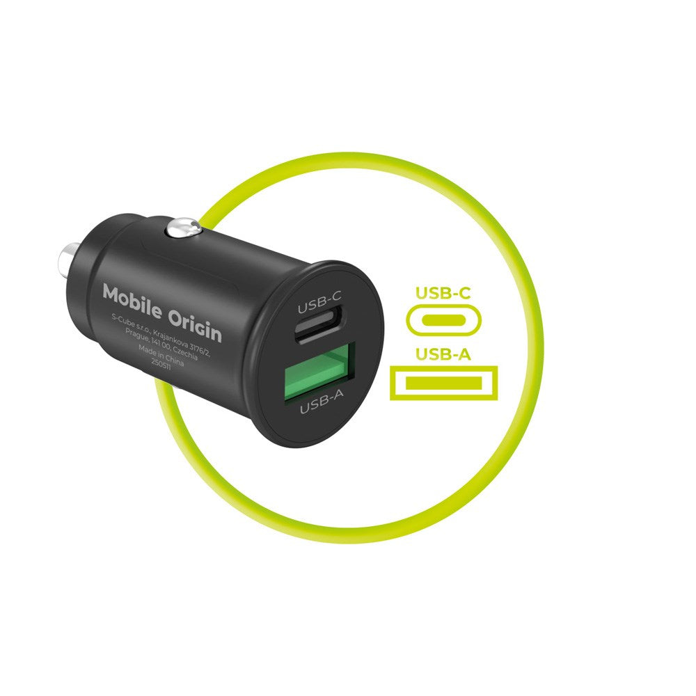 Mobile Origin 30W Billader m. 1 x USB-A & 1 x USB-C – Svart