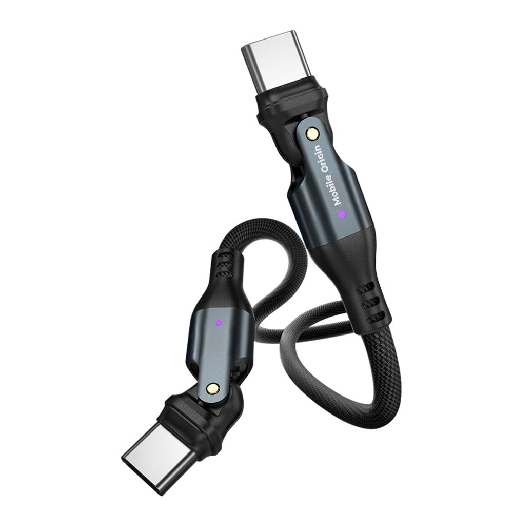 Mobile Origin 240W Roterende USB-C til USB-C Kabel - 1m - Svart