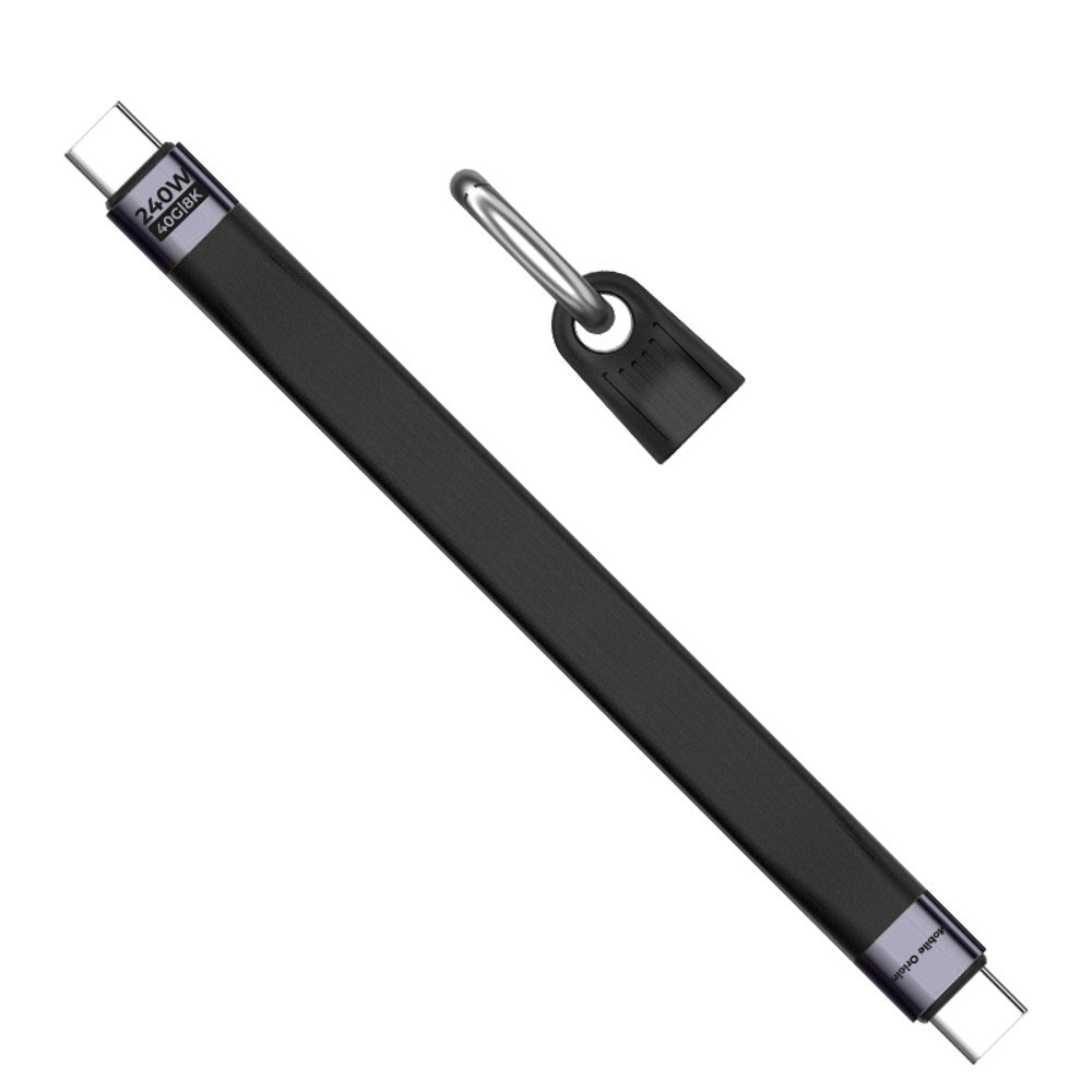 Mobile Origin 240W USB-C til USB-C Nøkkelringkabel - 13cm - Svart