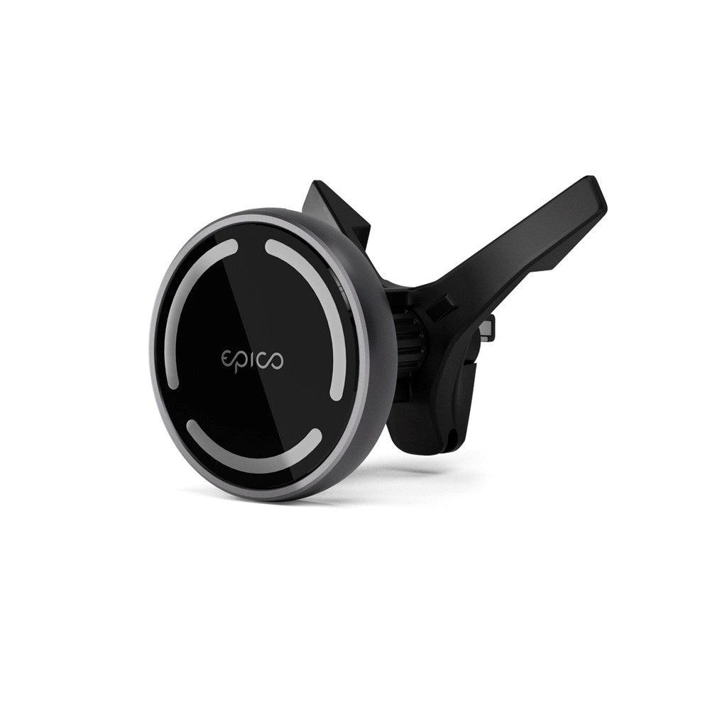 Epico Magnetisk Mobiltelefonholder for Bil med 15W Trådløs Lading - MagSafe Kompatibel - Svart