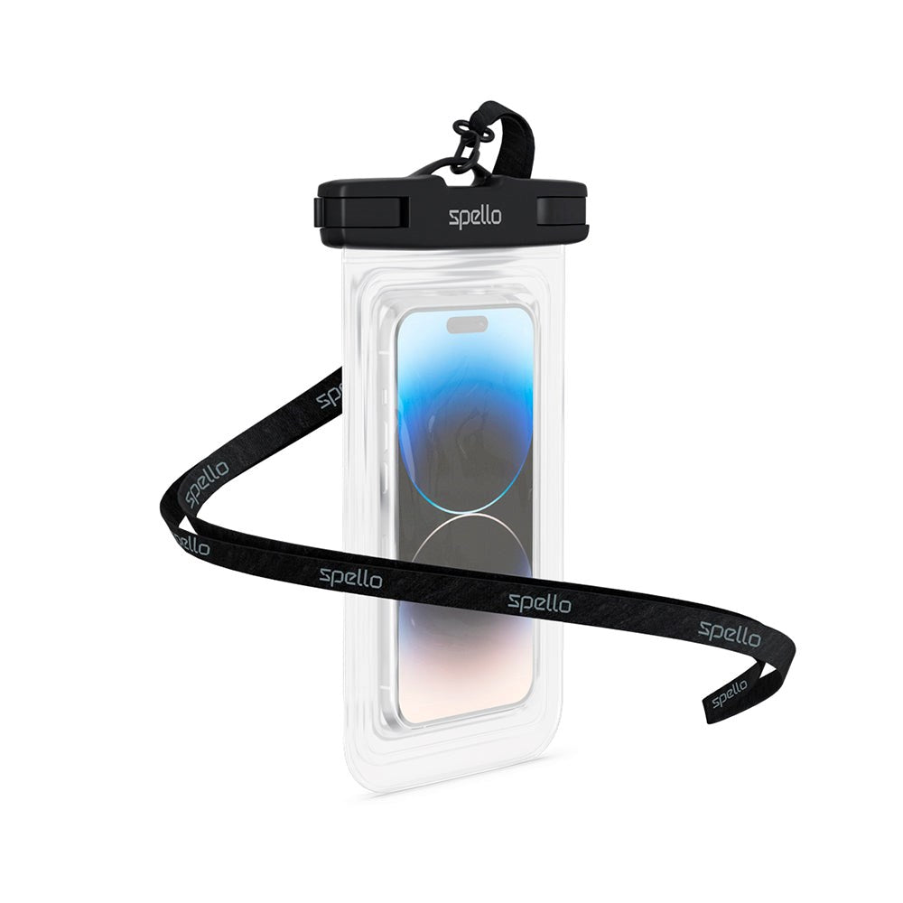 Spello Universal Vanntett Etui - Svart / Gjennomsiktig (Maks. Mobil: 165 x 85 x 10 mm)