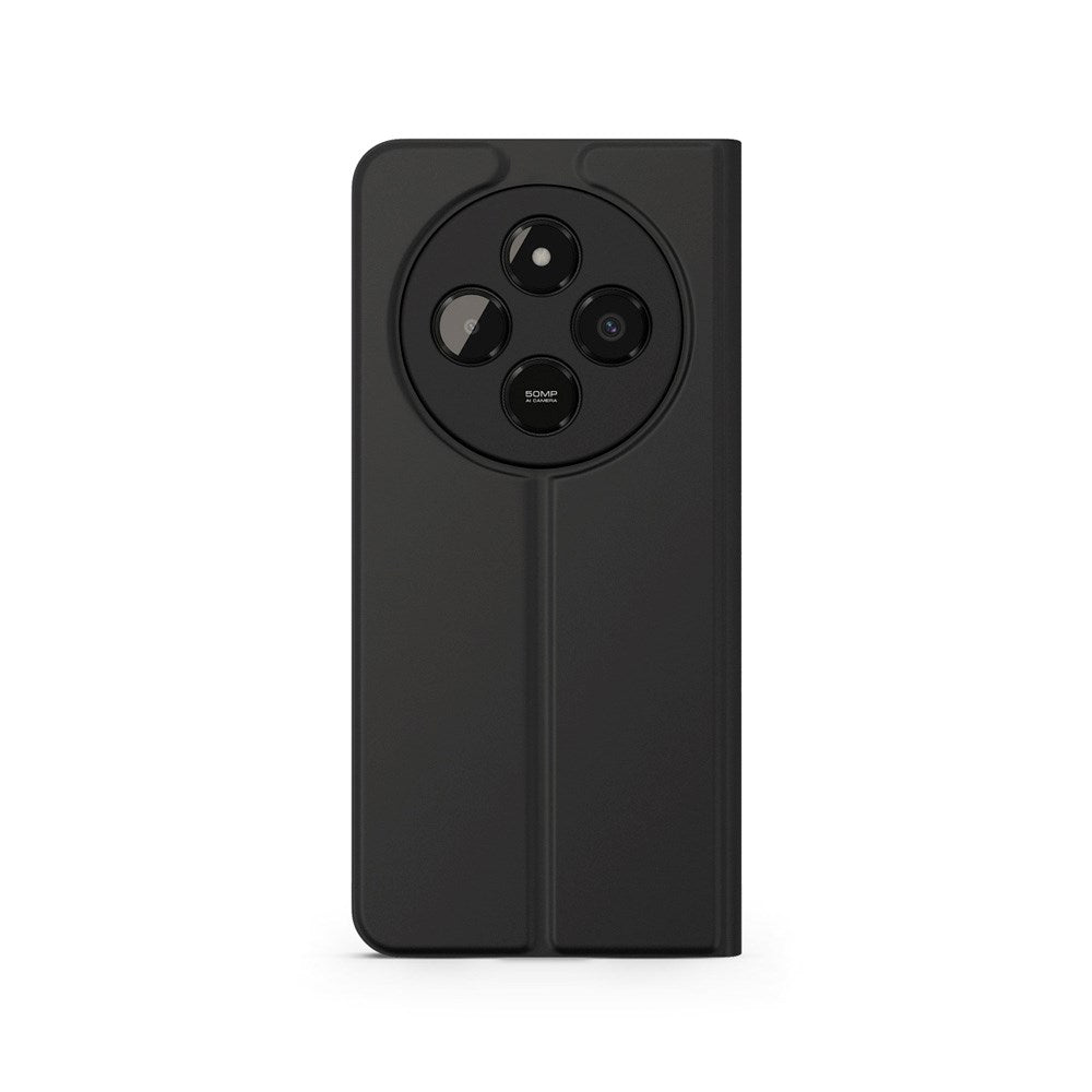Spello Xiaomi Redmi 14C Kunstskinn Flip Deksel med Stativfunksjon - Svart