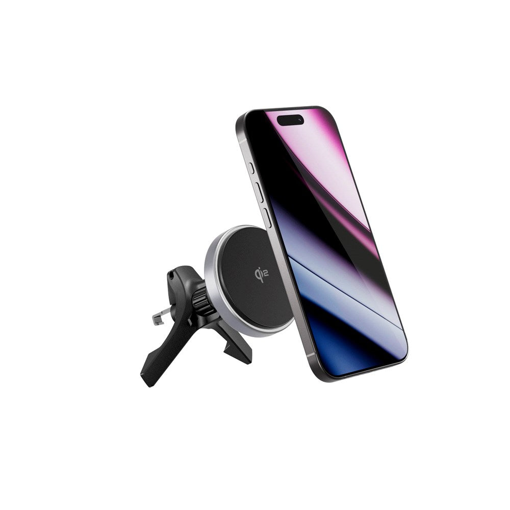 Epico UltraDrive Magnetisk 15W Mobilholder for Luftventil - MagSafe / Qi2 Kompatibel - Svart