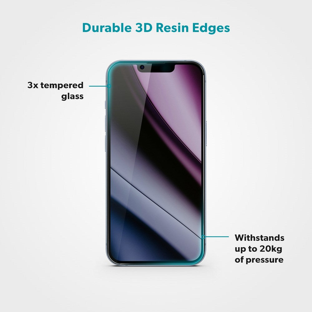 iPhone 17e / 16e / 14 / 13 / 13 Pro Epico AntiBlue Glass 3D Skjermbeskyttelsesglass m. Installasjonsramme - Gjennomsiktig