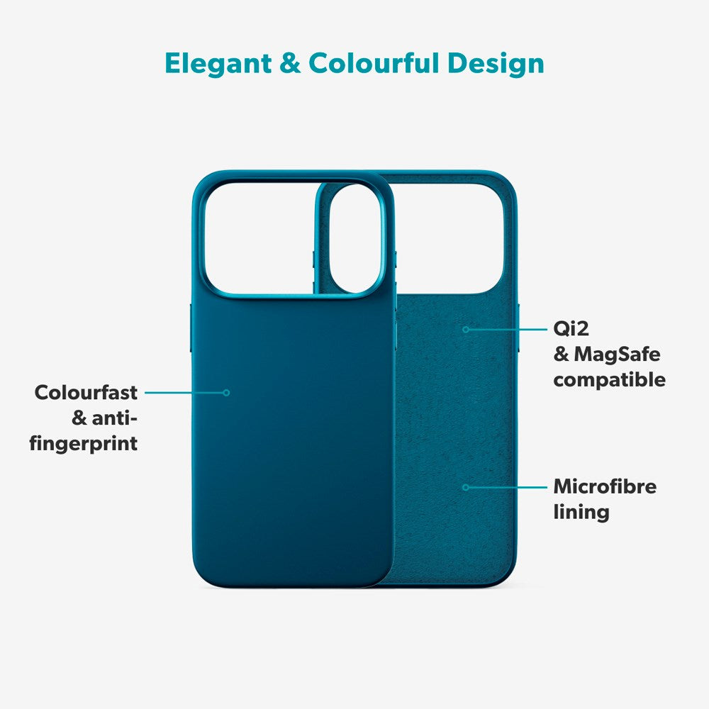 iPhone 17 Pro Epico Silicone Pro Mag+ Deksel - MagSafe Kompatibel - Petrol Blue