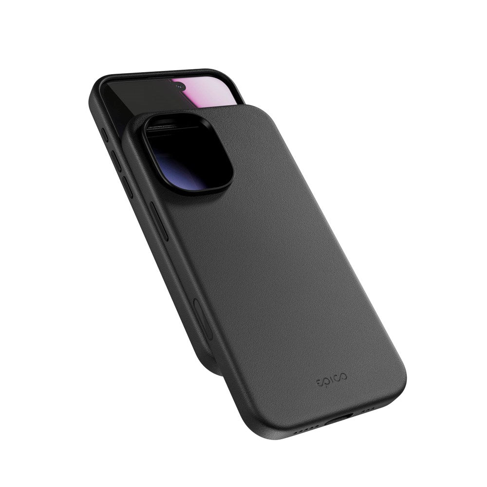iPhone 17 Epico Leather Pro Mag+ Deksel - MagSafe Kompatibel - Svart