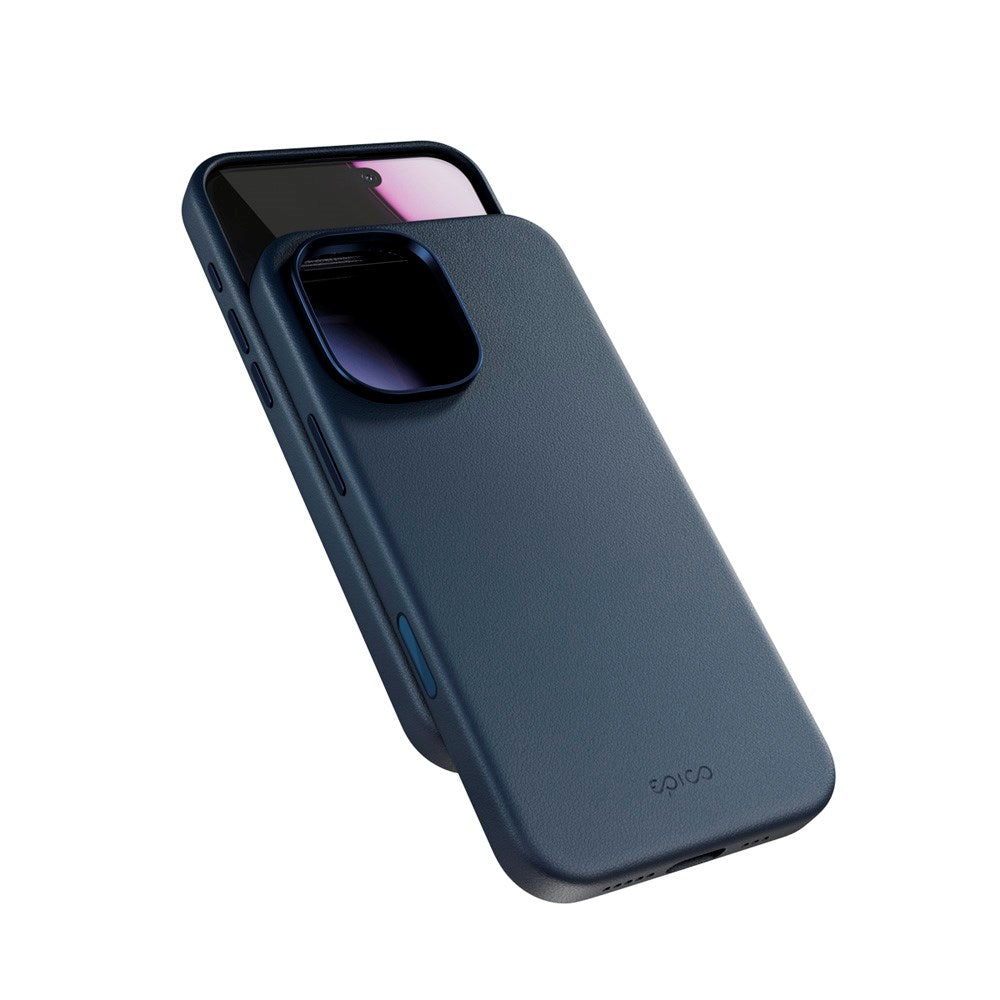 iPhone 17 Epico Leather Pro Mag+ Deksel - MagSafe Kompatibel - Blå