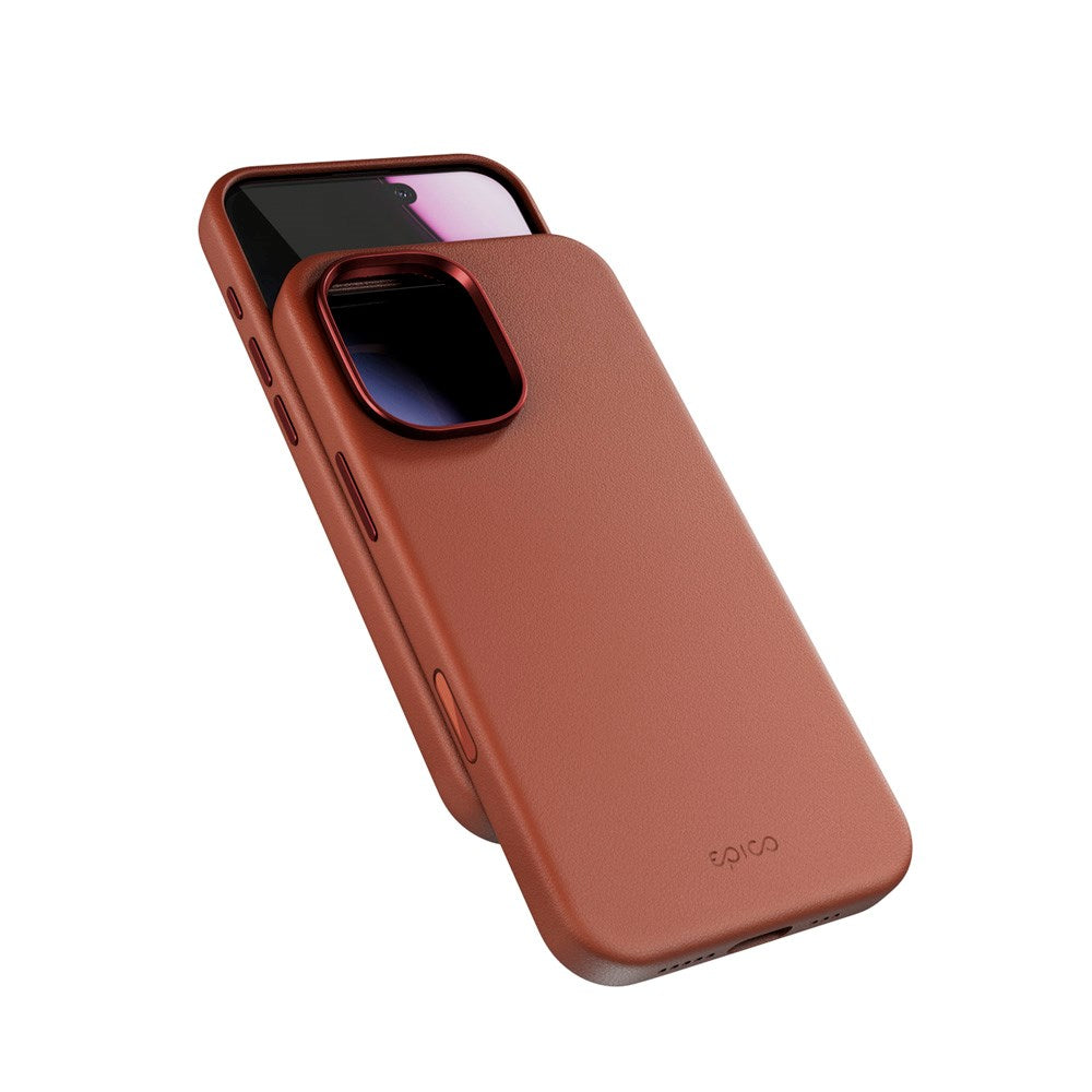 iPhone 17 Epico Leather Pro Mag+ Deksel - MagSafe Kompatibel - Brun