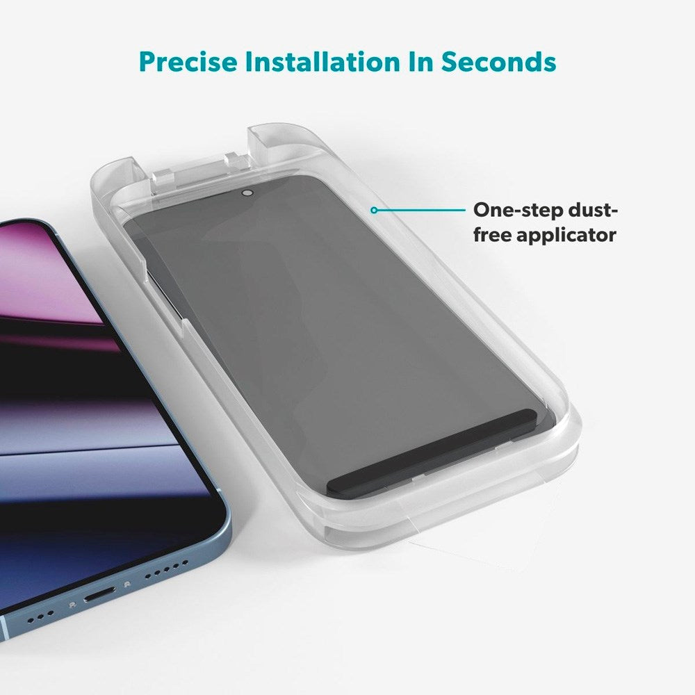 iPhone 17 Pro Epico Privacy Glass 3D Skjermbeskyttelsesglass m. Monteringsramme - Gjennomsiktig