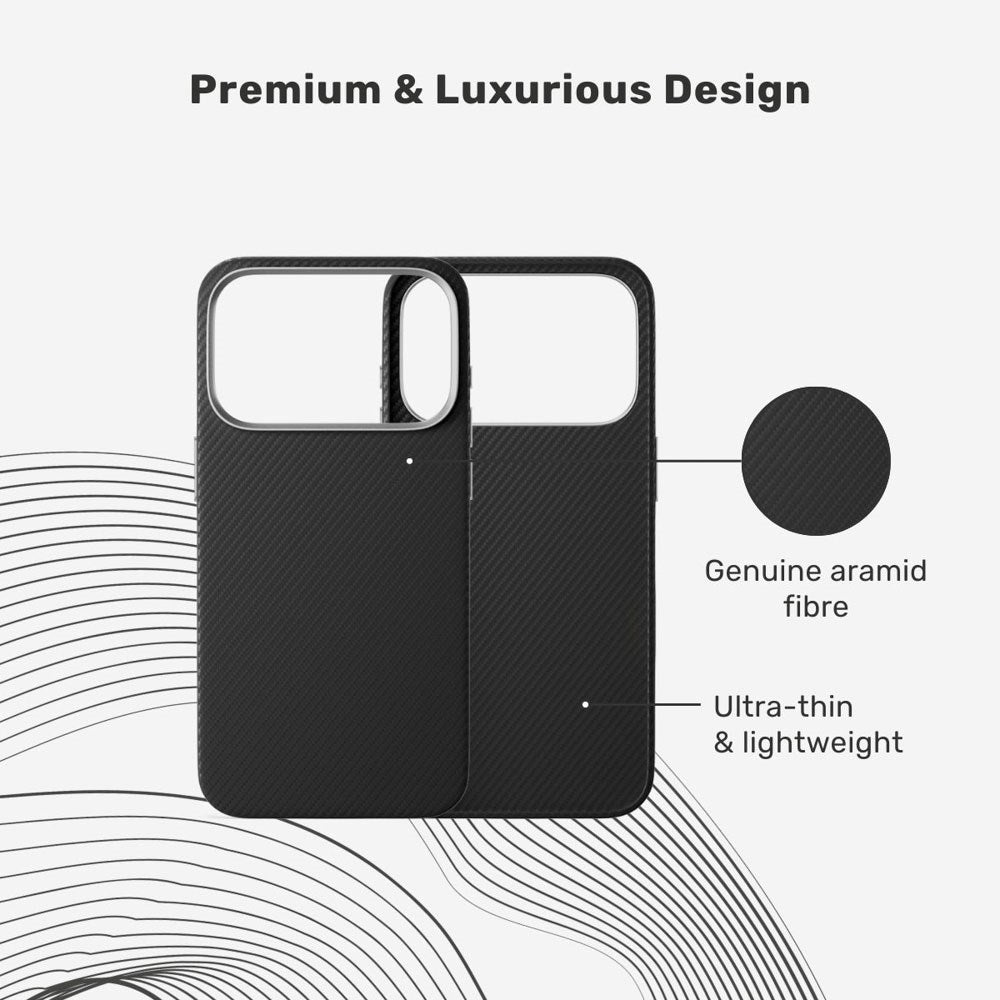 iPhone 17 Pro Epico UNUM FlexAramid Mag+ Deksel - MagSafe Kompatibel - Svart