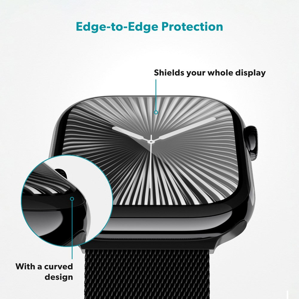 Apple Watch Ultra 3 / 2 / 1 (49mm) Epico 3D+ Flexiglass m. Installasjonsramme - Gjennomsiktig / Svart Kant