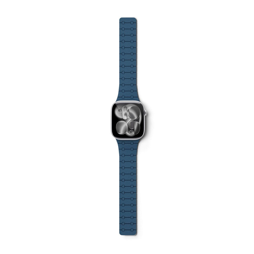 Apple Watch (42/44/SE/45/46/49) Epico Magnetic+ Silikone Klokkereim - Blå / Svart