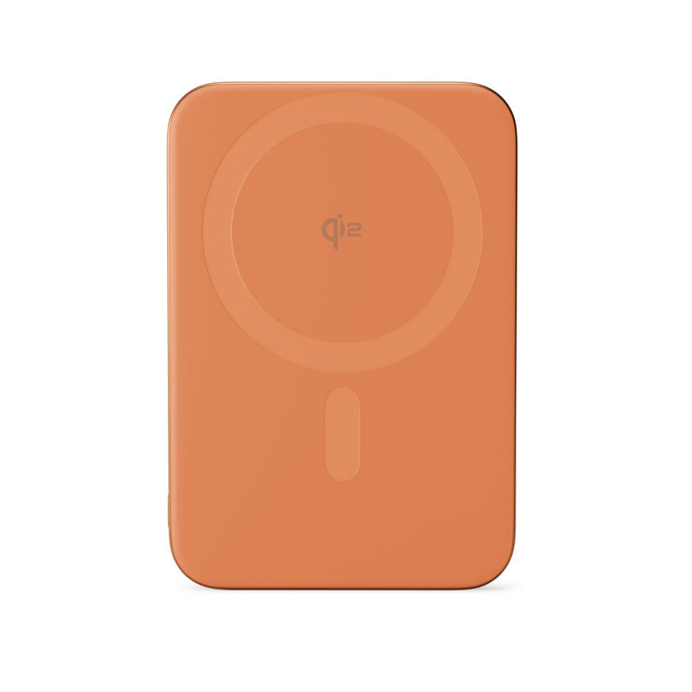 Epico 15W UltraPack EM51 Slim Alu Mag+ 5000 mAh Power Bank med USB-C - Qi2 / MagSafe Kompatibel - Orange