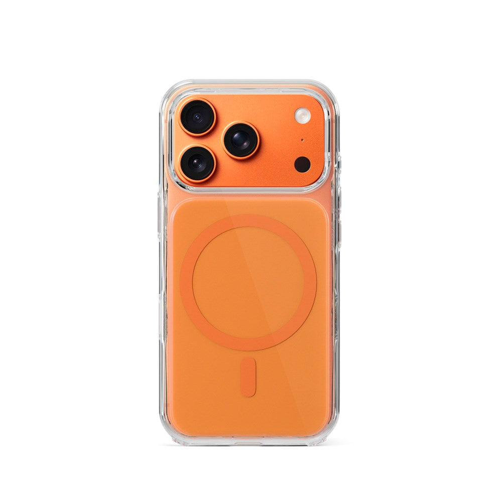 iPhone 17 Pro Max Epico Tile Mag+ Deksel - MagSafe Kompatibel - Gjennomsiktig / Oransje