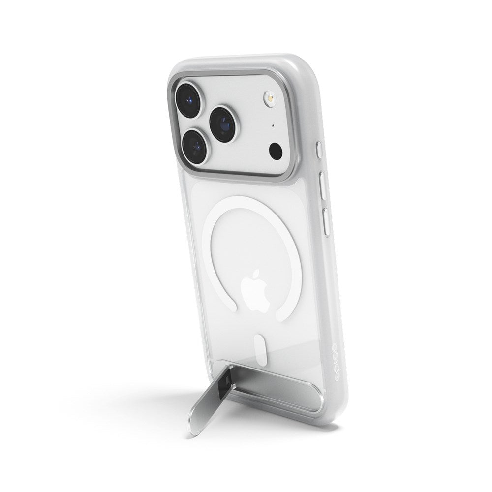 iPhone 18 Pro Max / 17 Pro Max Epico HeroStand Pro Mag+ Deksel m. Kamerabeskyttelse & Ståfunksjon - MagSafe Kompatibel - Gjennomsiktig