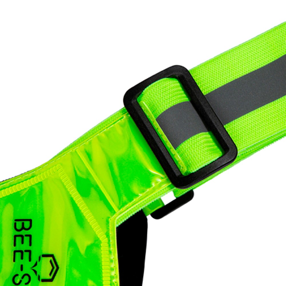 Bee-Safe Refleks Løpevest m. Lys & Mobillomme - Gul