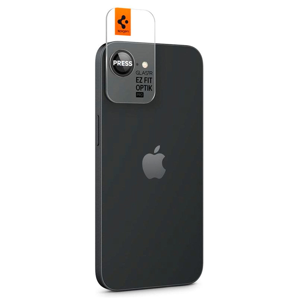 iPhone 17e / 16e Spigen EZ Fit. tR Optik Pro Kameralinsebeskyttelse - 2 Stk. - Gjennomsiktig / Svart