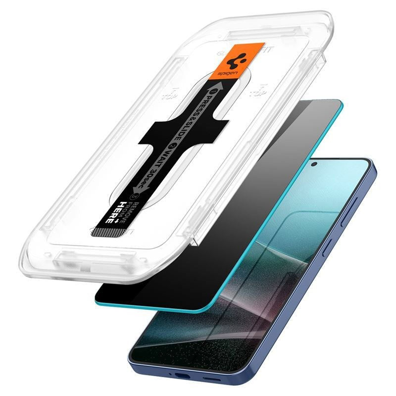 Samsung Galaxy S25 / S24 Spigen Glass tR EZ Fit HD Skjermbeskyttelsesglass - Privacy - 2 stk - Gjennomsiktig