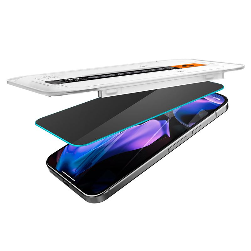 Spigen Google Pixel 10 / 10 Pro / 9 / 9 Pro EZ Fit Privacy Skjermbeskytter 2-Pack – Gjennomsiktig / Svart